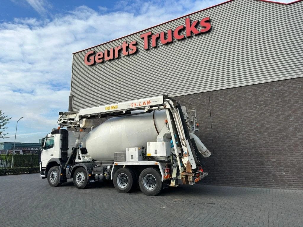 Volvo FM 410 8X4 + STETTER 9 M3 MIXER/MISCHER + THEAM 15 M T, Auto's, Automaat, Achterwielaandrijving, Euro 6, Wit