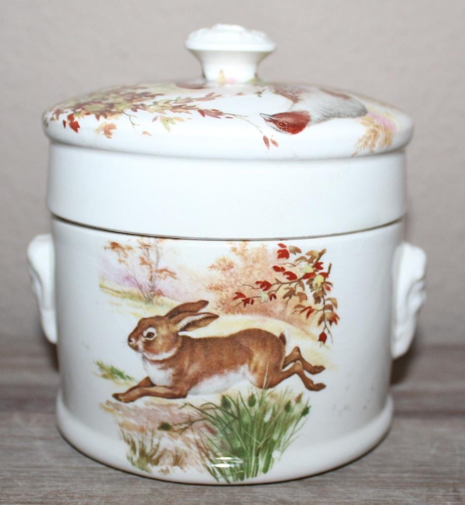 SALE  Antieke Franse patépot met prachtige dieren decors 15, Ophalen of Verzenden