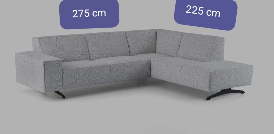 Montel Hoekbank Giant - 276x226 cm - Steel-white Stof, Ophalen, 250 tot 300 cm, Gebruikt, Hoekbank