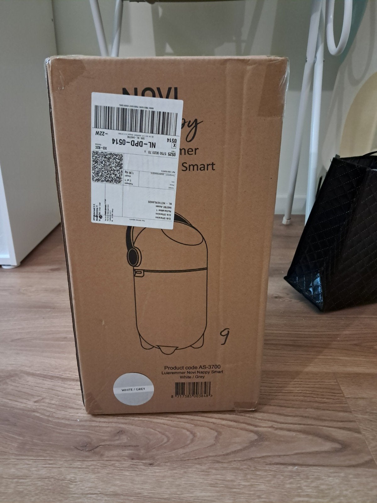 Novi Baby Luieremmer Nappy Smart Wit/Grijs - Ongeopend, Ophalen, Nieuw