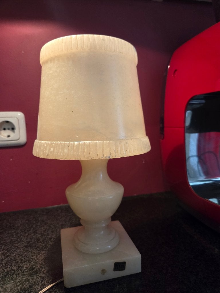 Albasten tafellamp vintage, Huis en Inrichting, Lampen | Tafellampen, Overige materialen, Gebruikt, Vintage, Ophalen of Verzenden