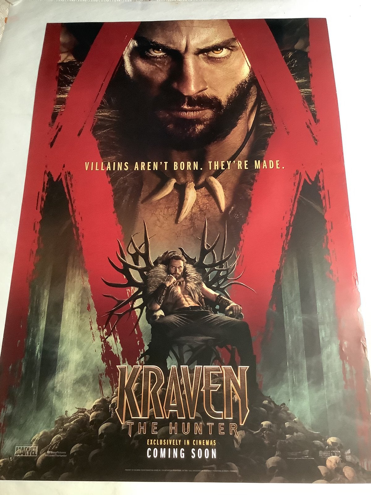 KRAVEN   USA FILMPOSTER   68,5-101,5 cm, Ophalen of Verzenden, Zo goed als nieuw, A1 t/m A3, Film en Tv
