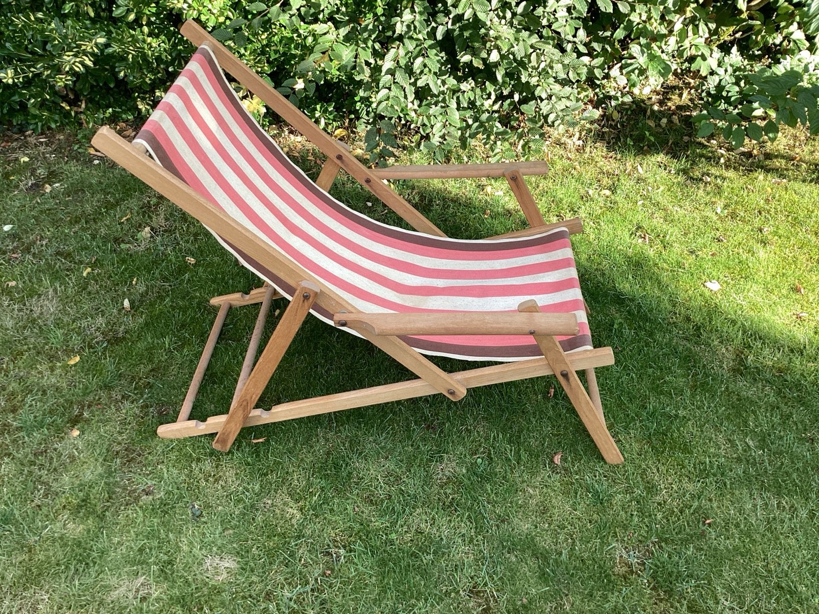 Klassieke Strandstoel - Opvouwbaar & Verstelbaar, Ophalen, Gebruikt, Hout, Inklapbaar