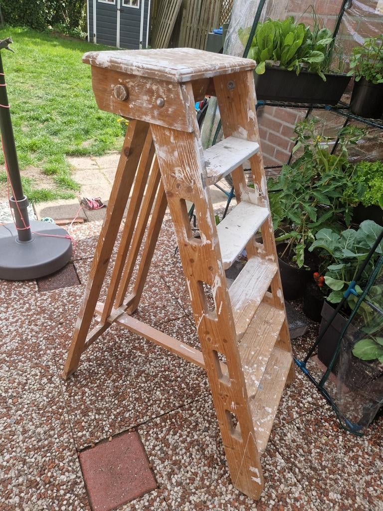 Vintage Houten schilderstrap, Ophalen, Gebruikt, Minder dan 2 meter