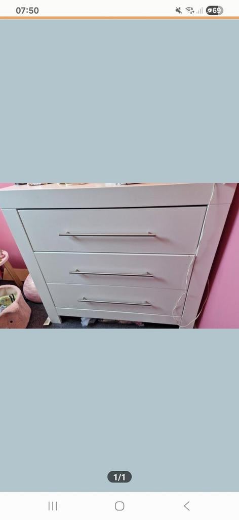 Commode wit bopita, Gebruikt, 50 tot 70 cm, Ophalen of Verzenden, 100 cm of meer
