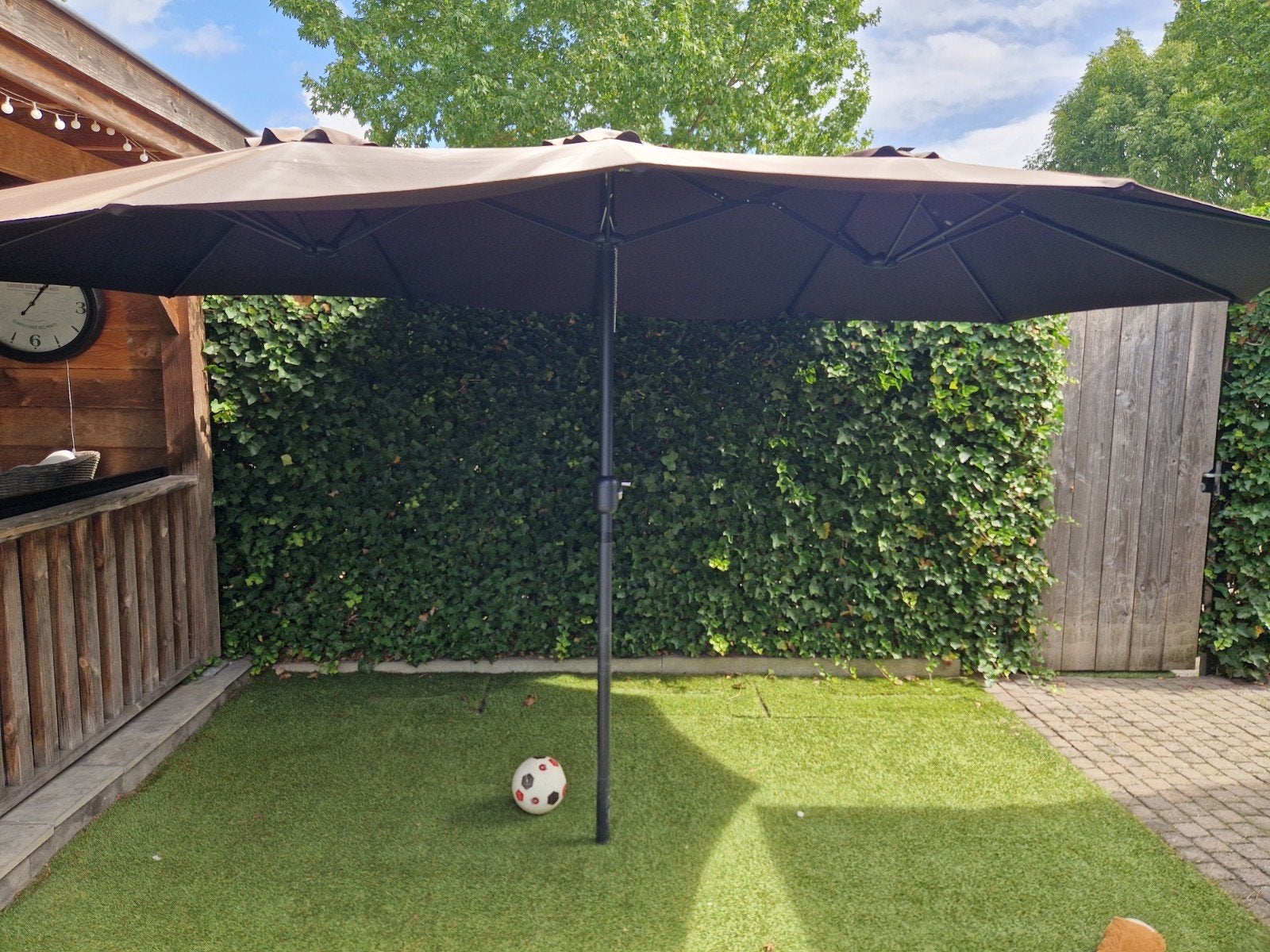 grote parasol, Ophalen