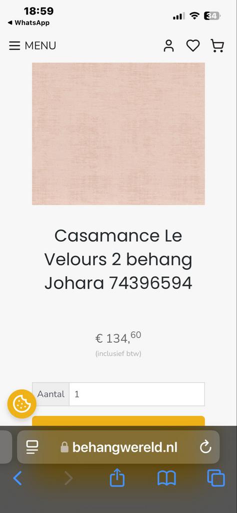 Casamance Le Velours 2 Behang Johara 74396594, Ophalen, Minder dan 10 m², Roze, Modern zonder patroon