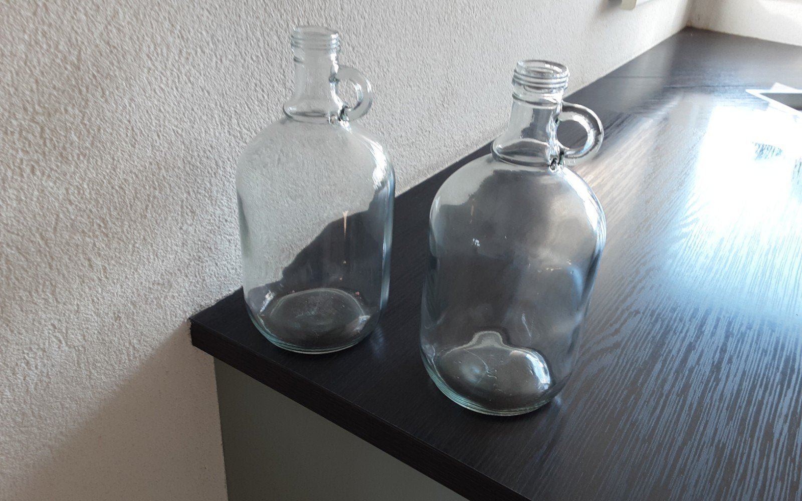Set van 2 glazen kruiken met handvat, Transparant, Met handvat, Ophalen of Verzenden, Glas