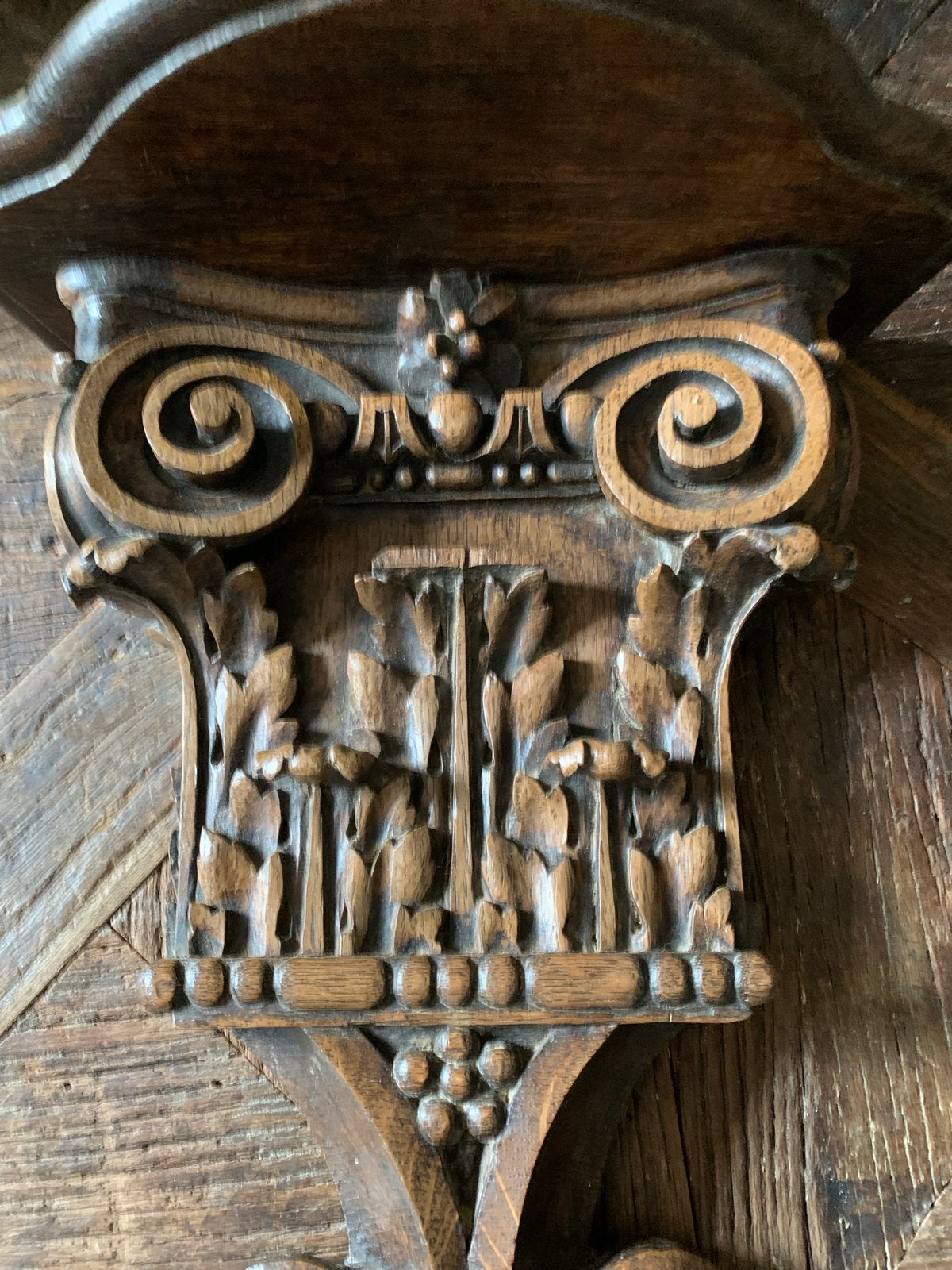Antieke kerkelijke console, eikenhout, ca. 1850, Ophalen of Verzenden
