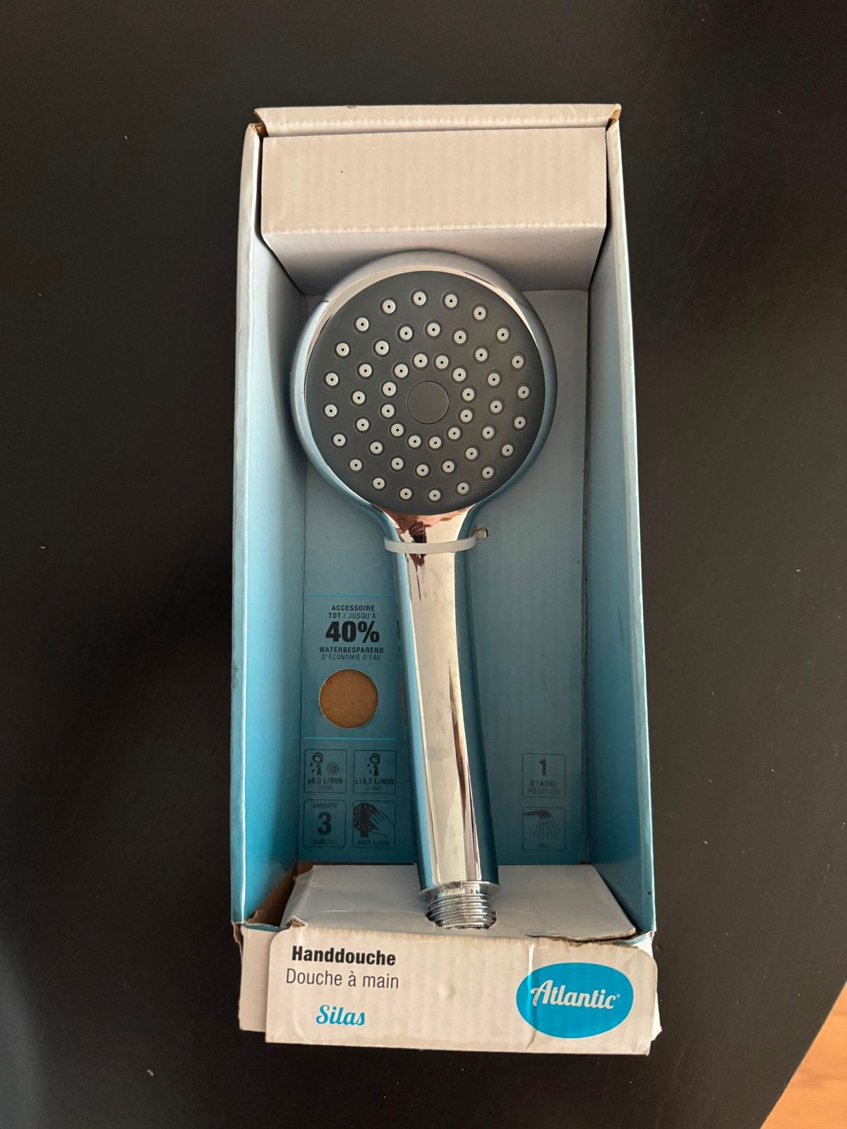 Nieuwe Atlantic Silas handdouche - waterbesparend, Doe-het-zelf en Verbouw, Ophalen of Verzenden, Nieuw, Douche