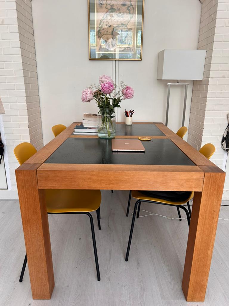 Large wooden dining table, Huis en Inrichting, Tafels | Eettafels, Ophalen, Gebruikt, Rechthoekig, 200 cm of meer
