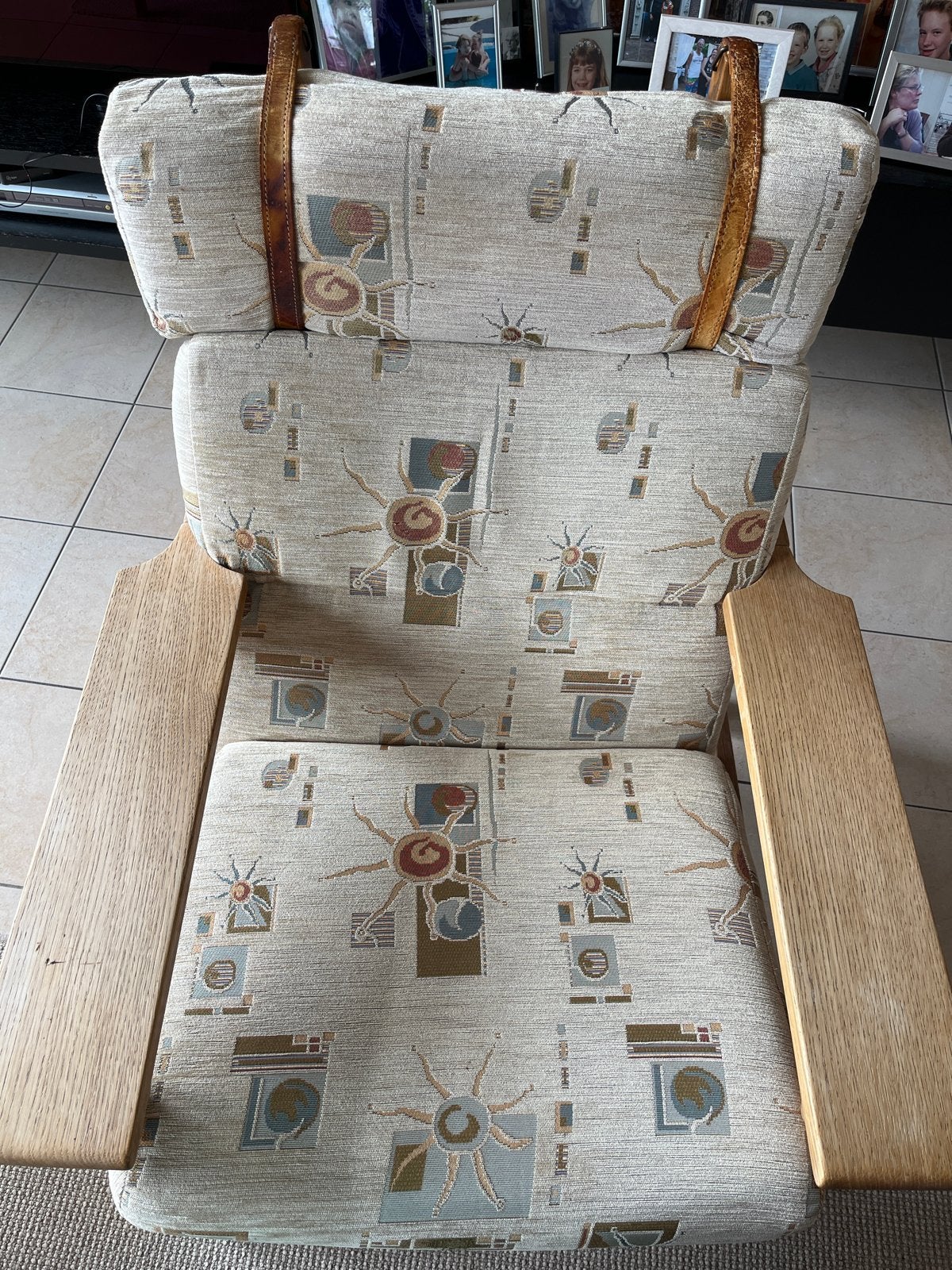 Hans.J Wegner stijl vintage fauteuil, Ophalen, Gebruikt, Minder dan 75 cm, 50 tot 75 cm