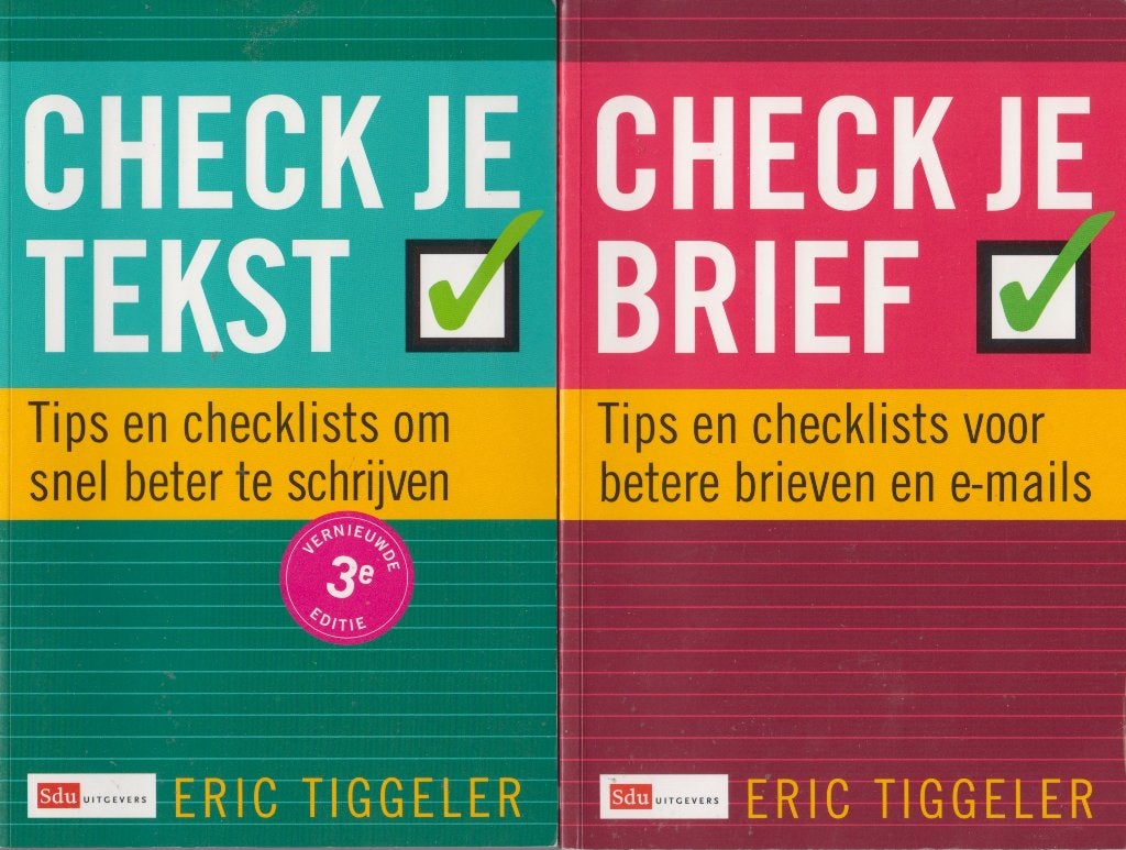 Check je tekst +Check je brief - Schrijfhulp (Eric Tiggeler), Eric Tiggeler, Niet van toepassing, Ophalen of Verzenden, Zo goed als nieuw