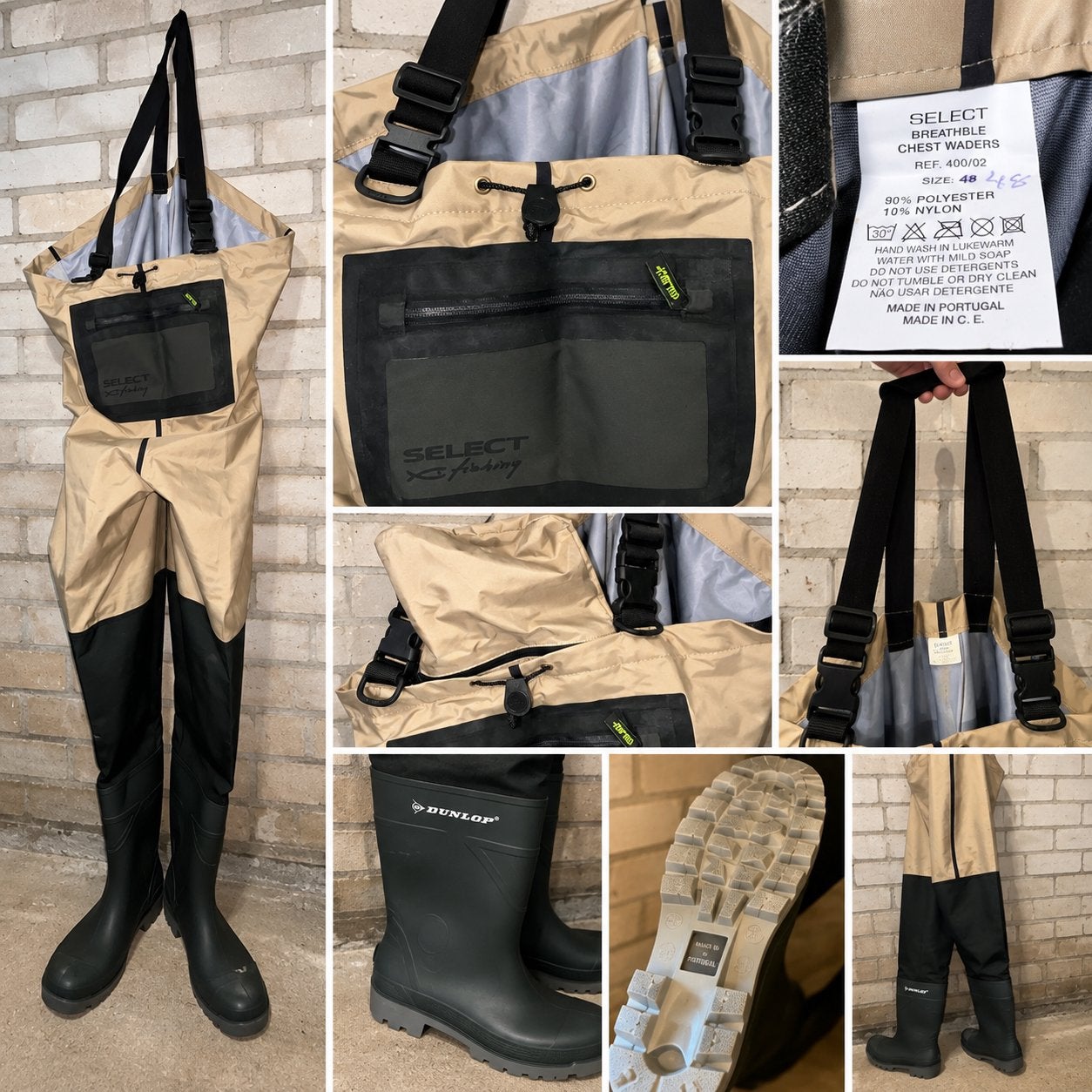 Select Fishing Ademend Waadpak Dunlop Laarzen Maat 48  NIEUW, Ophalen of Verzenden, Zo goed als nieuw, Kleding