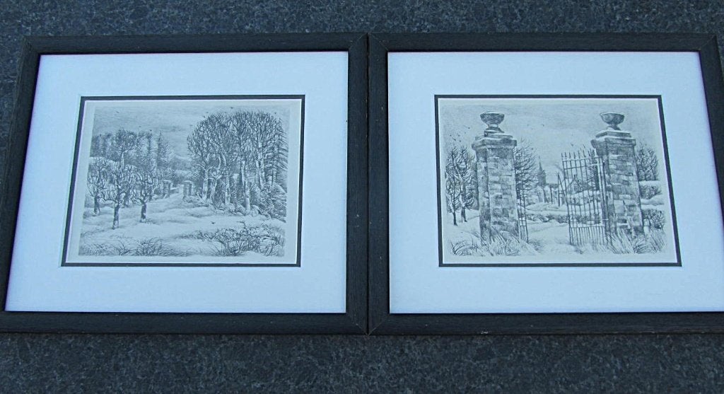 2 tekeningen ELSLOO LIMBURG  van EMILE TAALMANS, Verzenden, Tekening, Potloodtekening