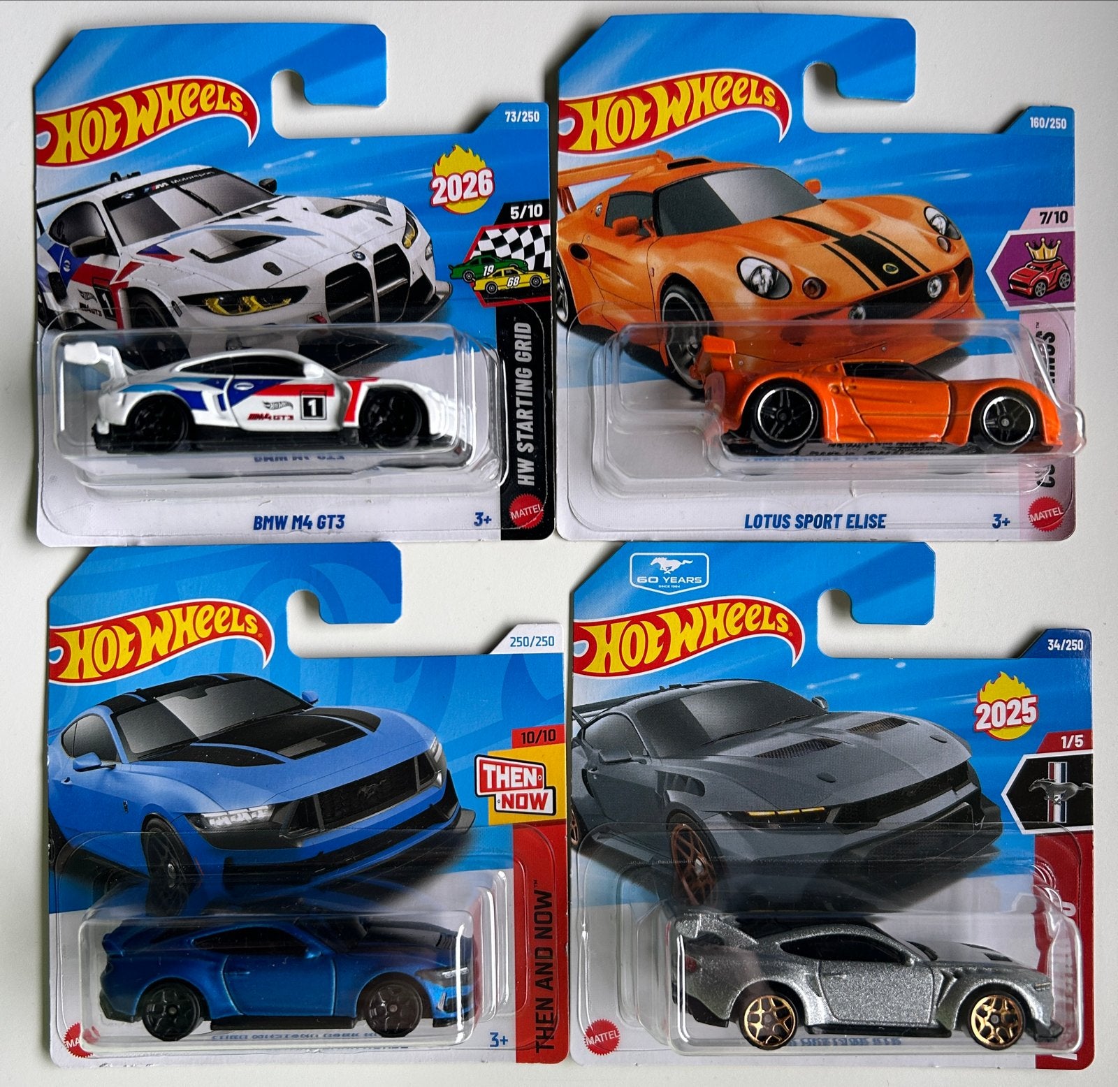 Hot Wheels Collectie: BMW, Lotus, Ford Mustang (4 stuks), Ophalen of Verzenden, Nieuw