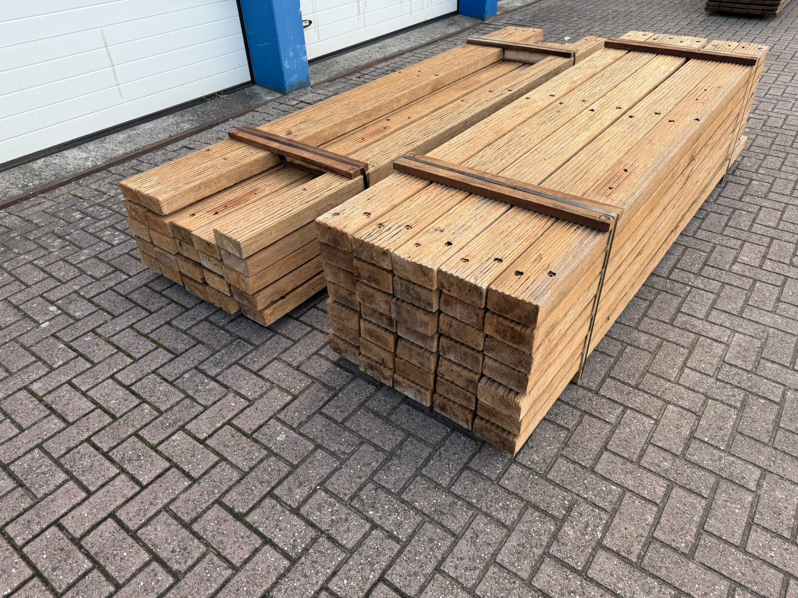 5-6 Zware Azobe Vlonderplanken * Balken * Brugdekdelen, Ophalen, Gebruikt, Hout