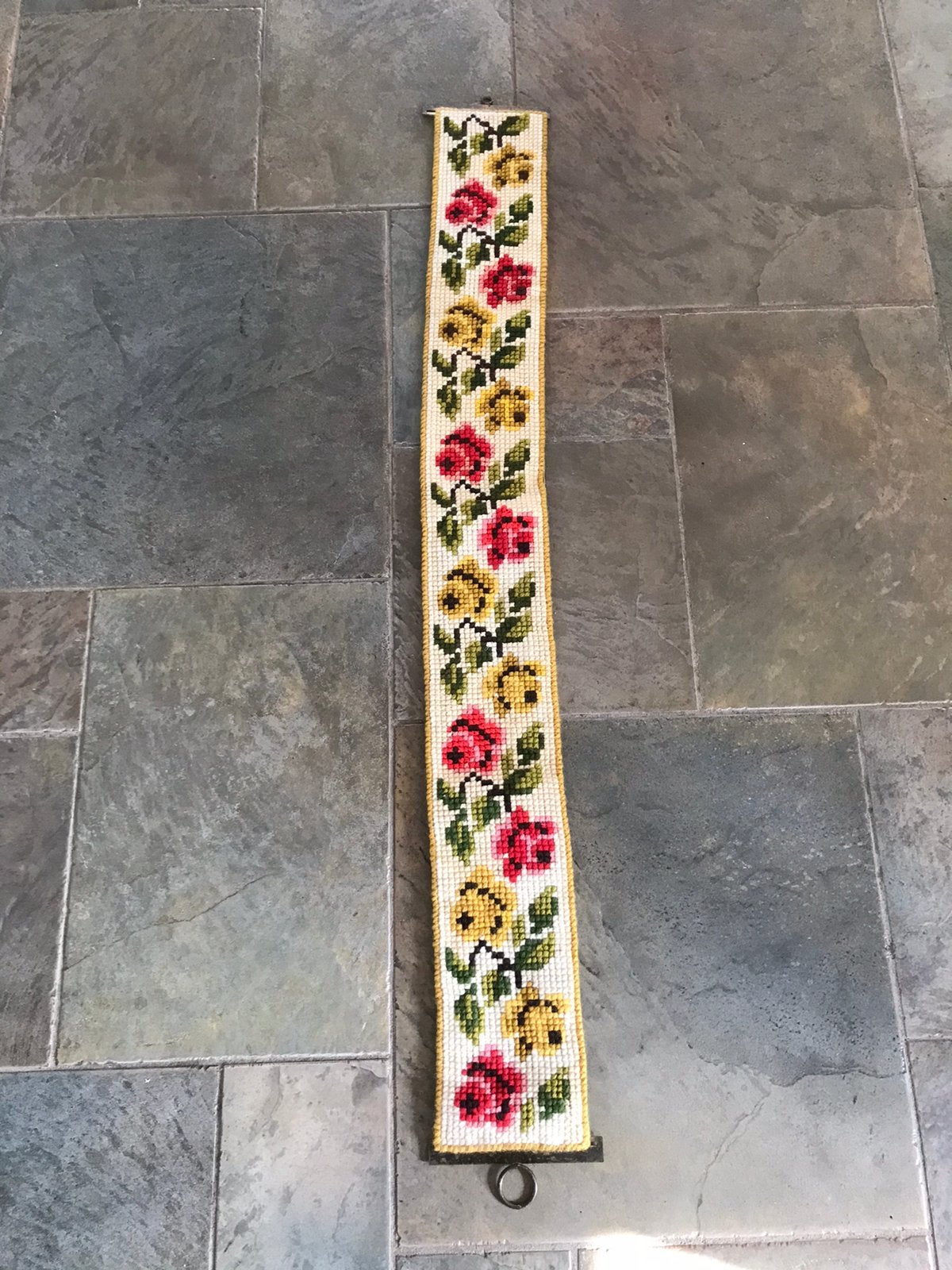 Schellekoord, borduurwerk, bloemen, Ophalen of Verzenden, Gebruikt, Overige typen