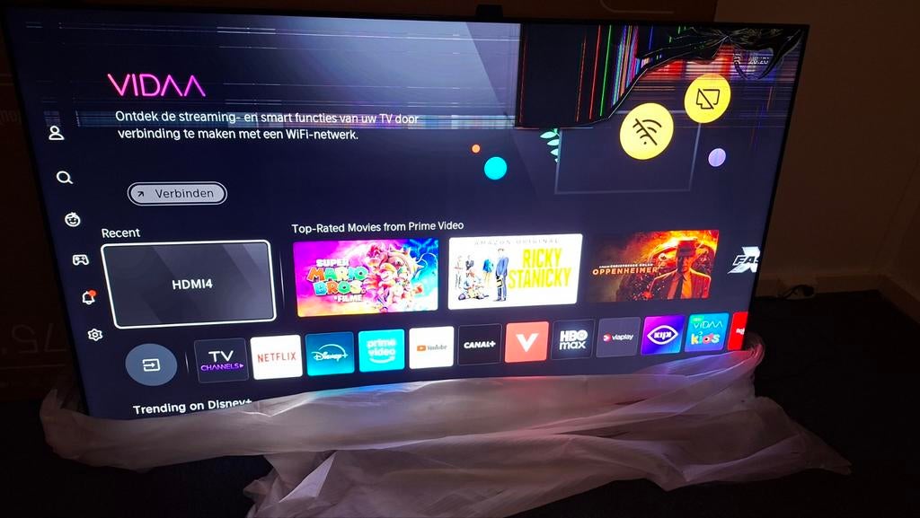 Hisense tv 75 inc met schade., Audio, Tv en Foto, Televisies, Ophalen, 100 cm of meer, 50 Hz, Overige merken