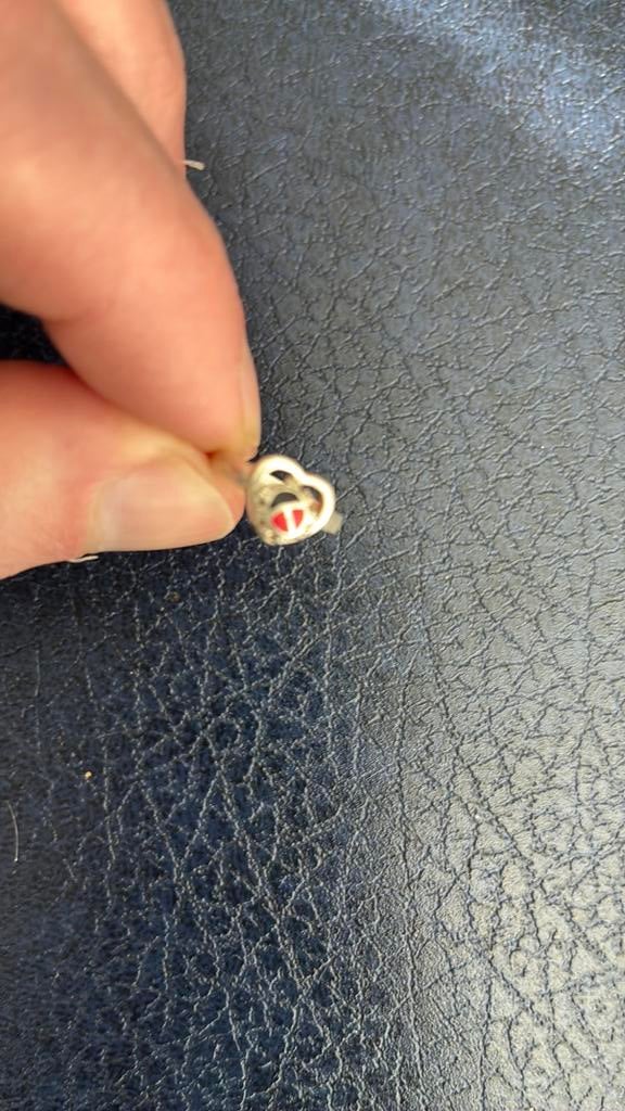 Zilver ring 12,5 mm 925 keur lieveheersbeestje, Gebruikt, Ophalen of Verzenden, Kleiner dan 17, Dame