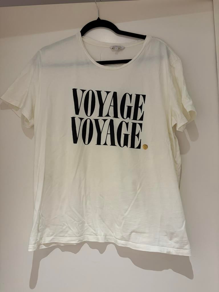 MS mode  T-shirt Maat L - Voyage Voyage, Wit, Maat 42/44 (L), Ophalen of Verzenden, Zo goed als nieuw