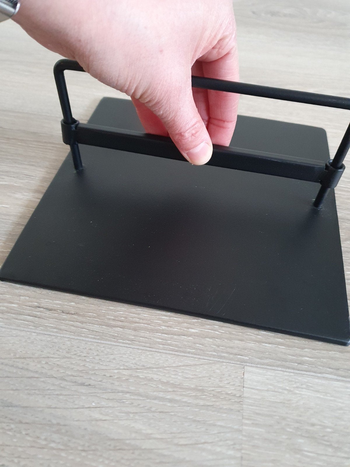 Zwarte metalen servettenhouder servethouder, Zwart, Ophalen of Verzenden, Zo goed als nieuw, Metaal