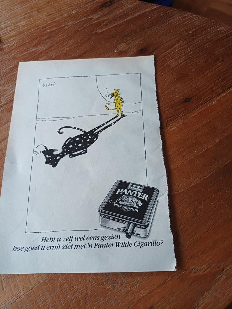 Advertentie van Panter sigaren 3 1985, Ophalen of Verzenden, Zo goed als nieuw, Sigarenbandjes