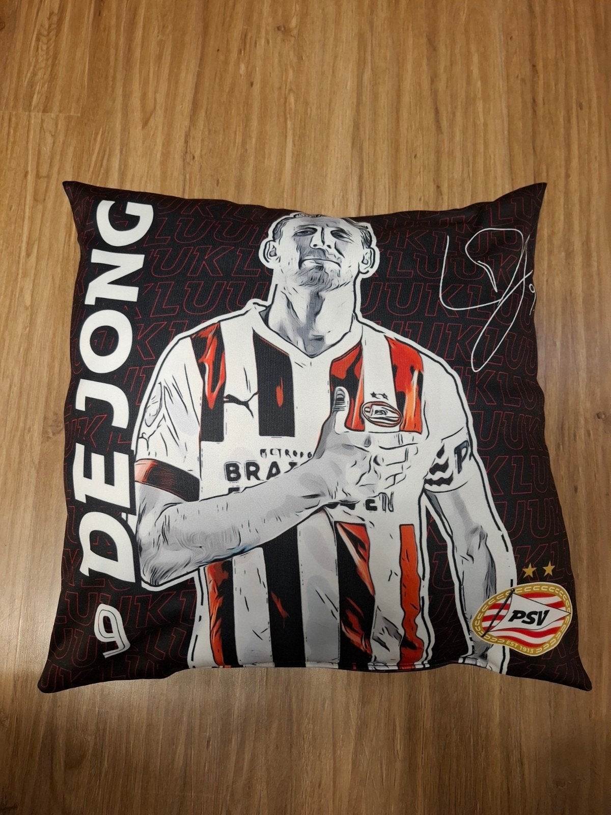 Sierkussen Luuk de Jong PSV, Overige merken, Gebruikt, Vierkant, Ophalen of Verzenden