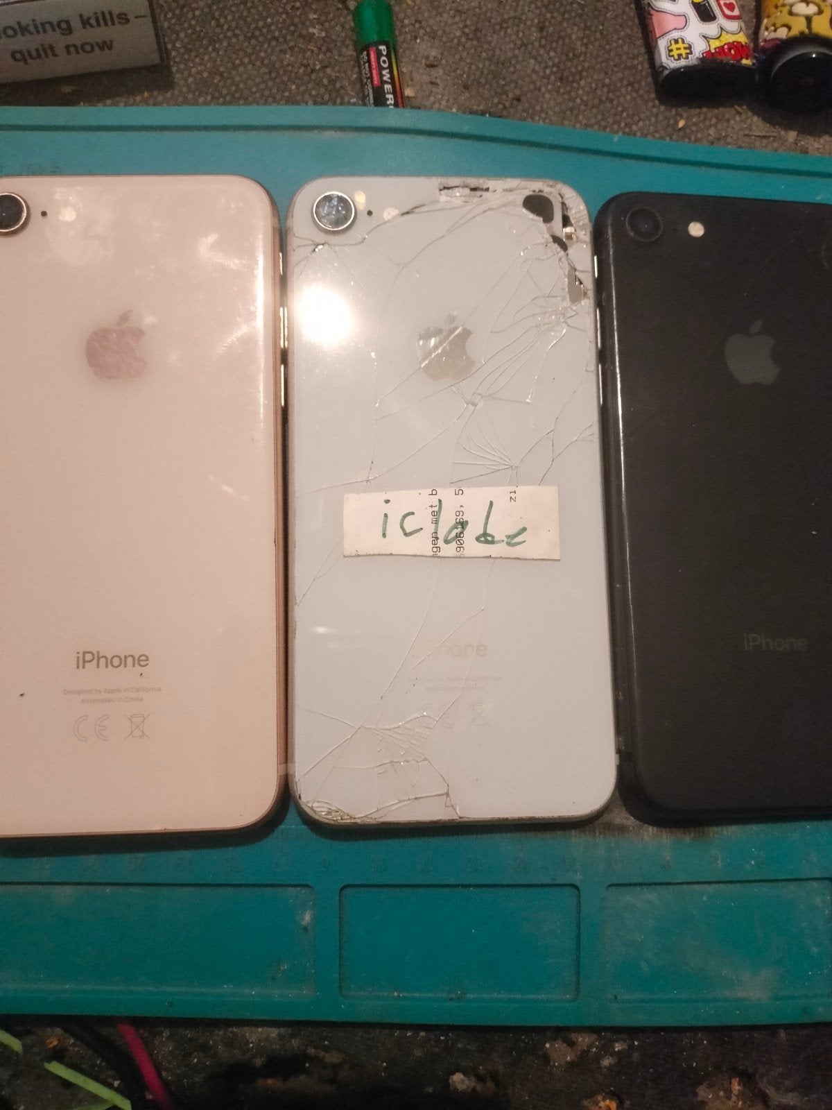3x iPhone 8 (2x wit, 1x zwart) - Onderdelen/Reparatie, Ophalen of Verzenden, Niet werkend, Wit, IPhone 8