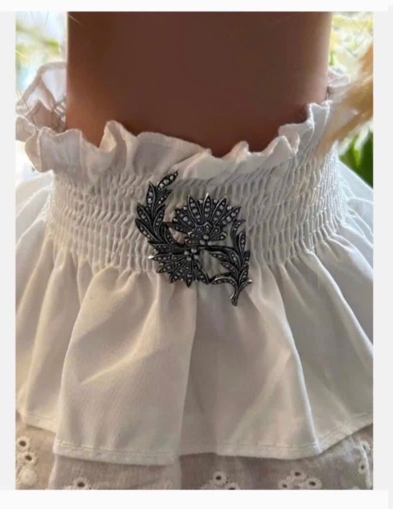 Vintage kraag met Markasiet broche zie beschrijving, Ophalen of Verzenden