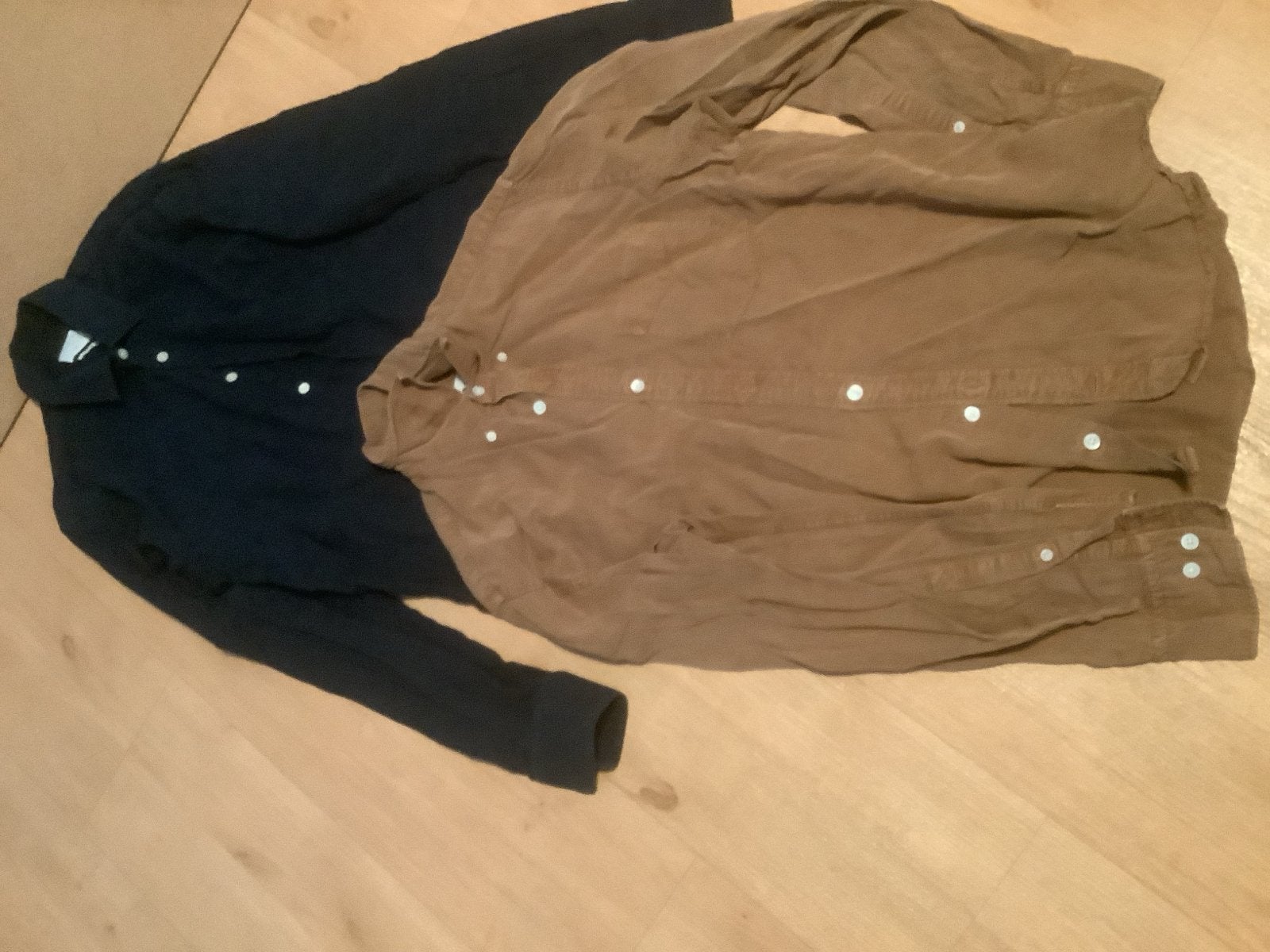 Heren blouses Sanders en No Nationality - 2 stuks - Maat S, Ophalen, Gedragen, Meerkleurig, Halswijdte 38 (S) of kleiner