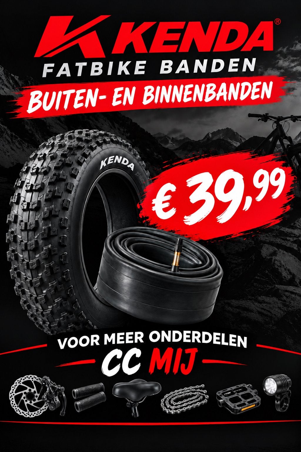 Kenda Fatbike Banden – Buitenband + Binnenband – Nieuw, Ophalen of Verzenden, Nieuw