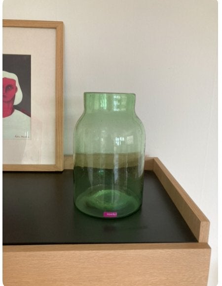 Vaas Imperfect Design  25cm, 25 cm, Ophalen of Verzenden, Groen, Gerecycled glas
