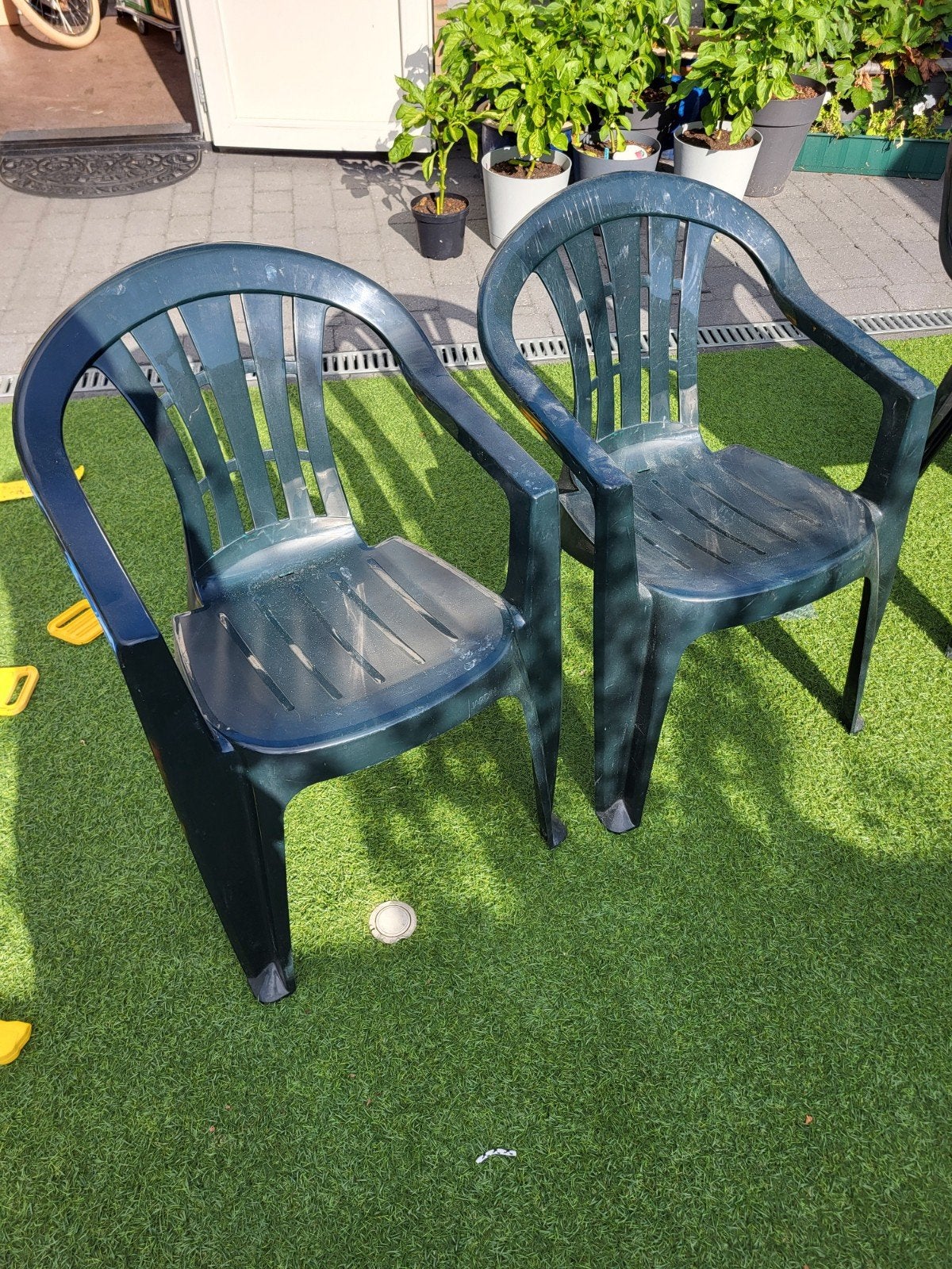 gratis - jardin tuinstoelen - set van 2, Ophalen, Gebruikt, Plastic, Stapelbaar
