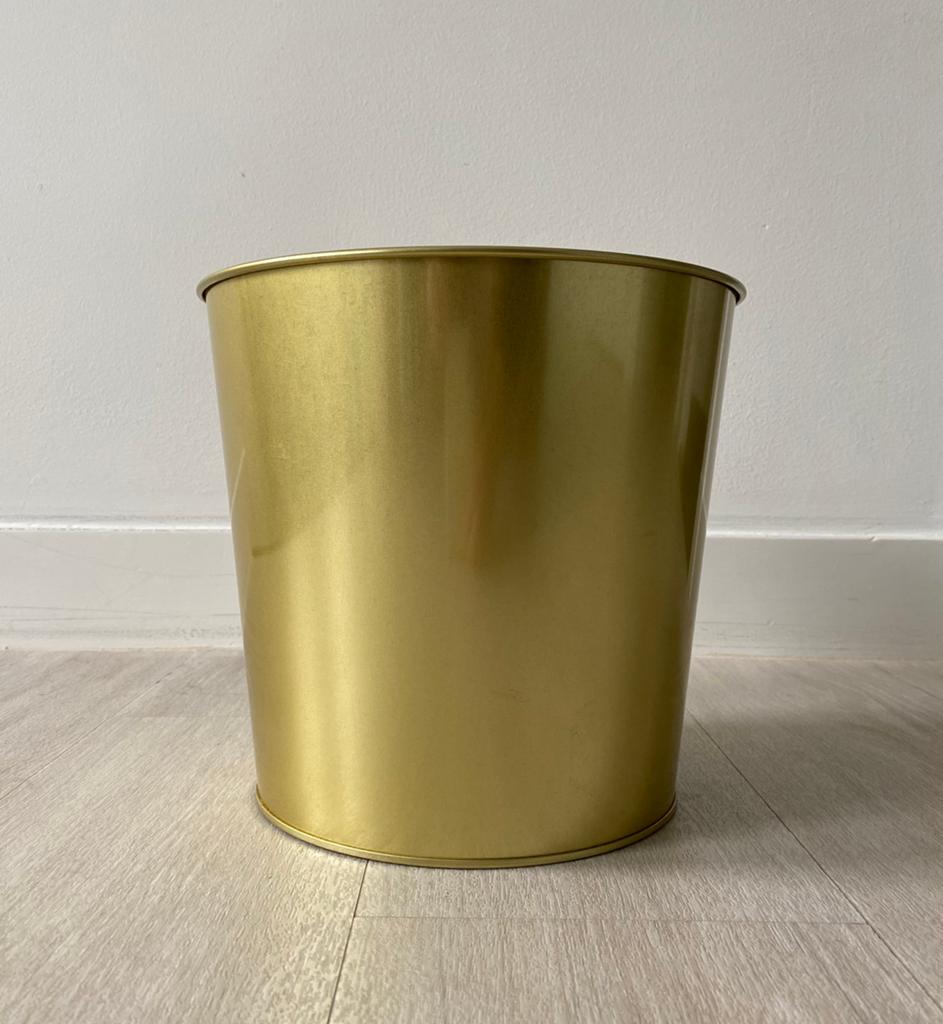 Ikea bloempot goud, Ophalen of Verzenden, Gebruikt, Goud, Kunststof
