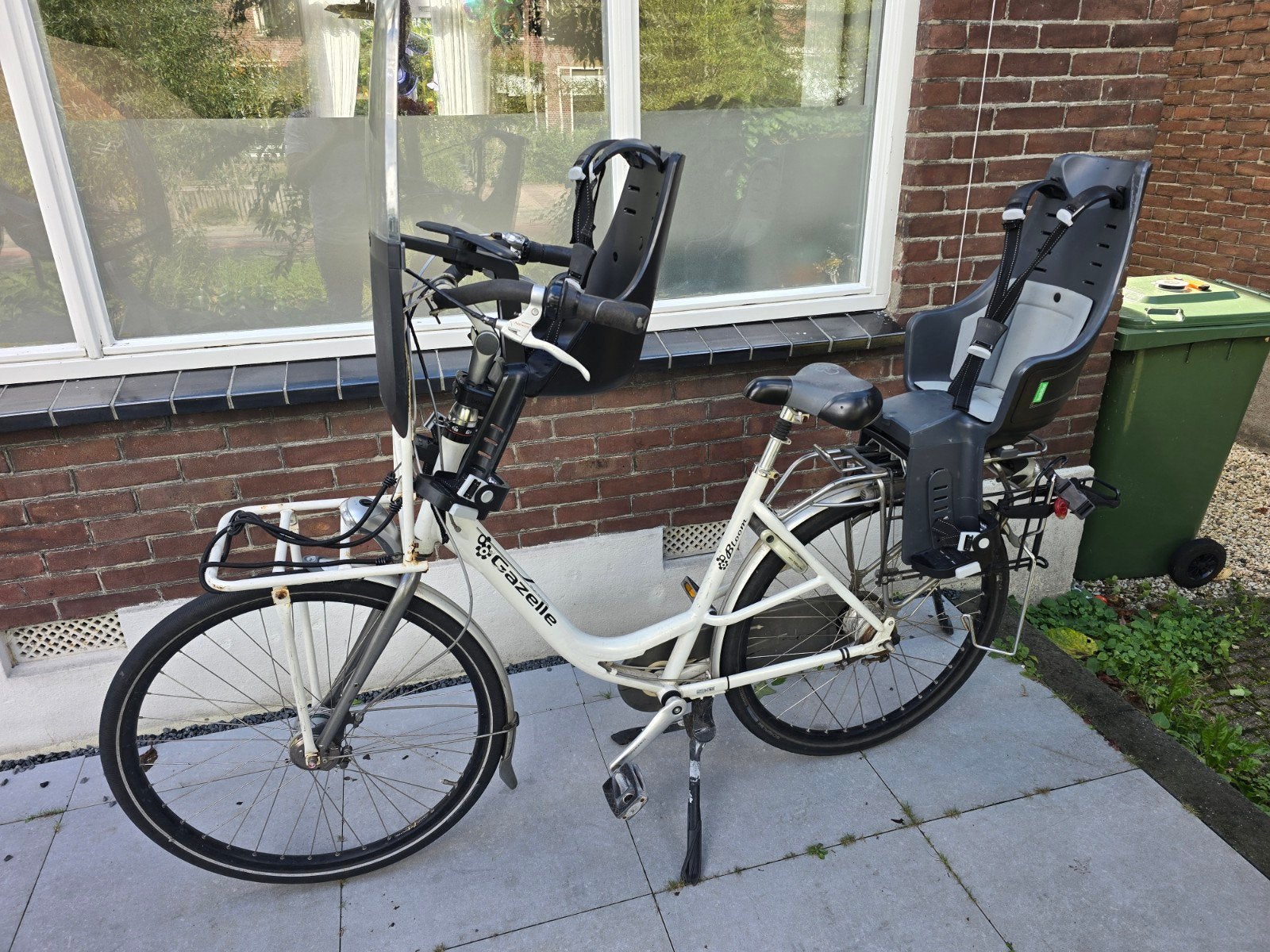 Gazelle Bloom met Bobike voor- en achterzitje, Ophalen, 2 zitjes, Gebruikt, Gazelle