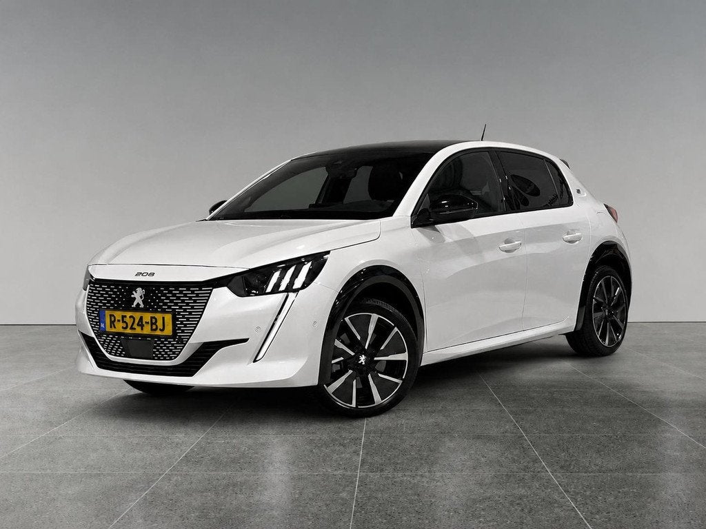 Peugeot e-208 GT Pack EV 3-FASEN 50kWh 136pk | PANODAK | BLA, Auto's, Peugeot, 136 pk, Gebruikt, Wit, Origineel Nederlands