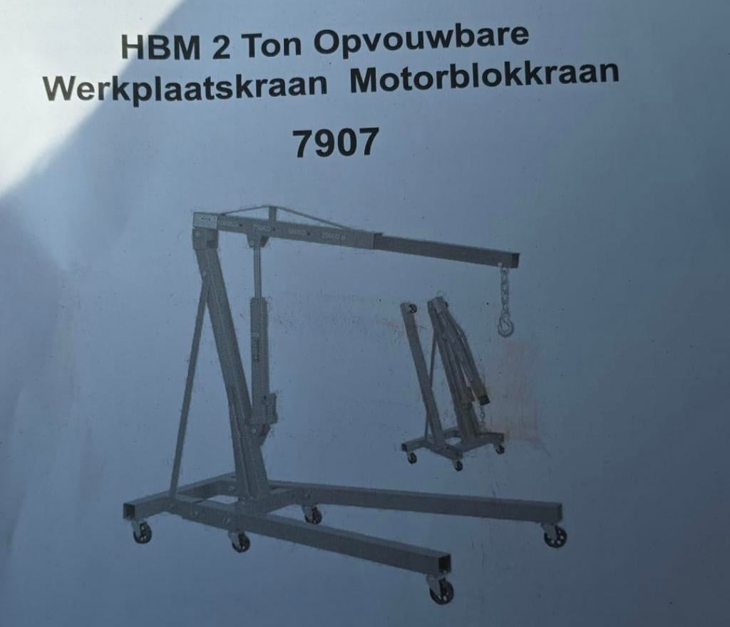 Opvouwbare Werkplaatskraan Motorblok, Ophalen, Zo goed als nieuw
