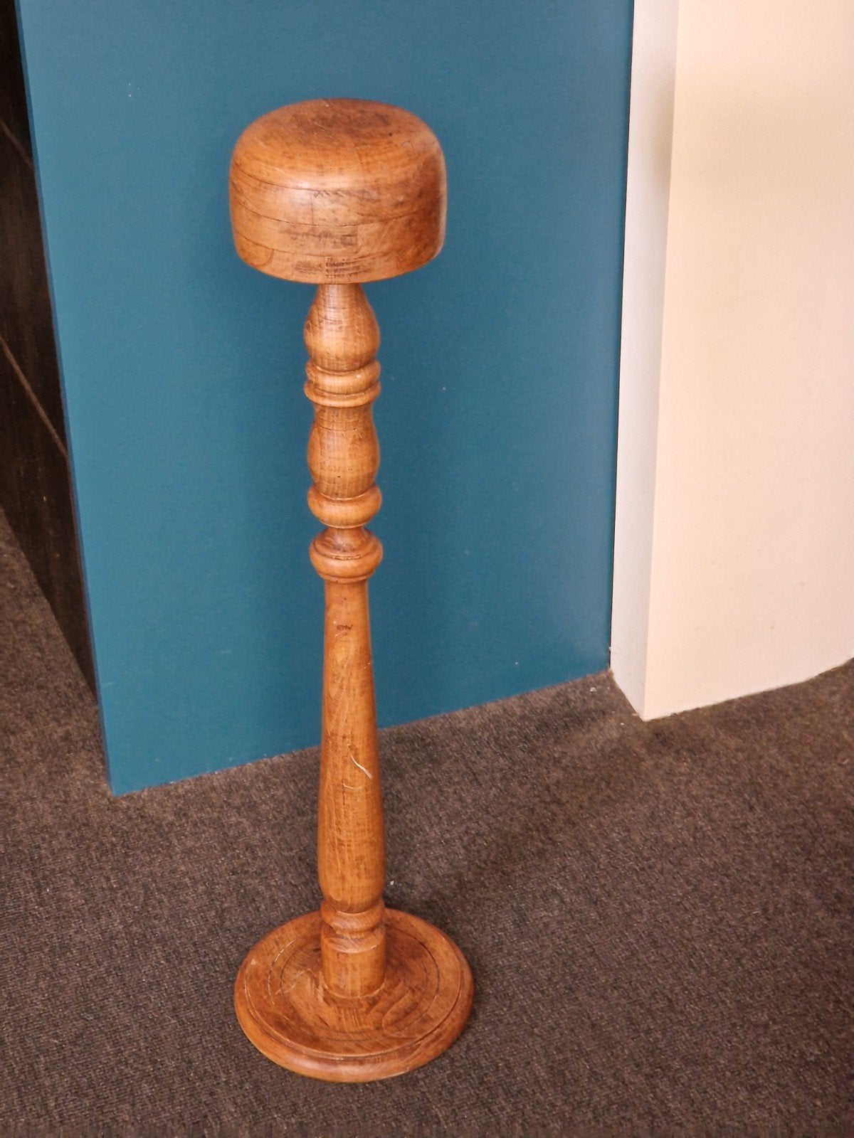 Antieke Mooie houten Hoedenstandaard hoog 65cm., Ophalen of Verzenden