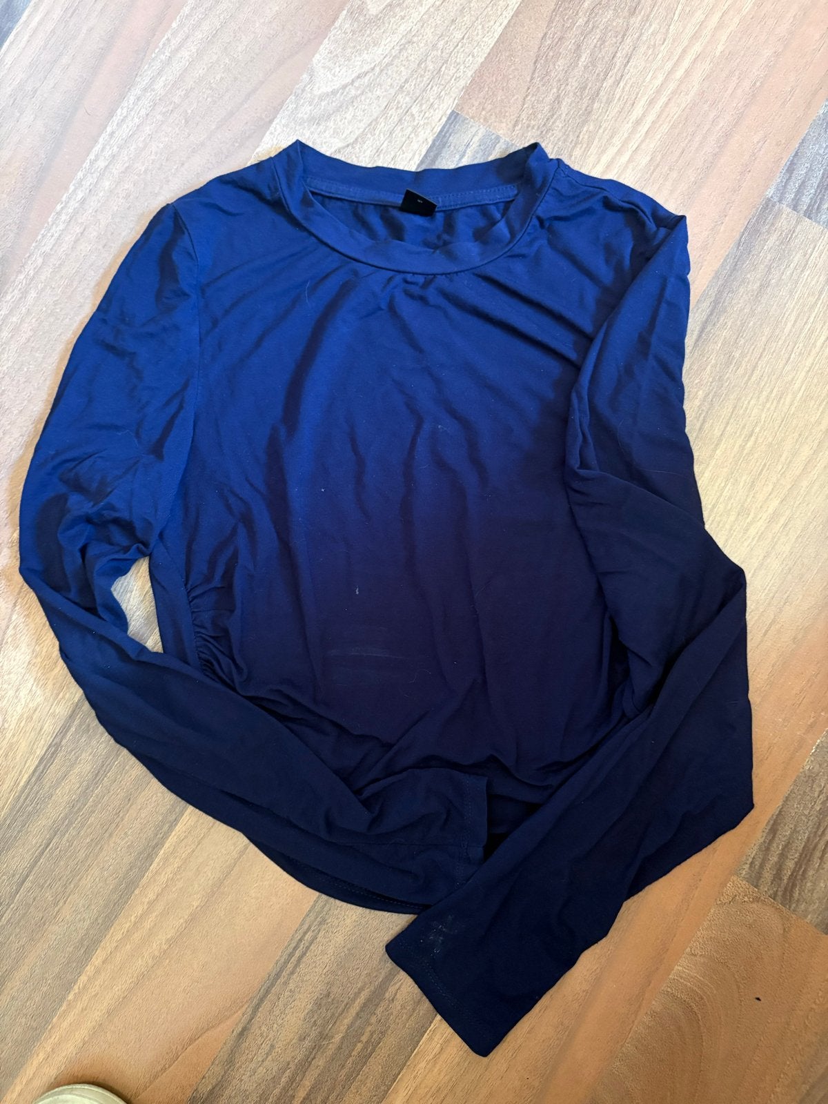 Donkerblauw shirt met lange mouwen - Shein, Kleding | Dames, Blauw, Ophalen of Verzenden, Zo goed als nieuw, Lange mouw