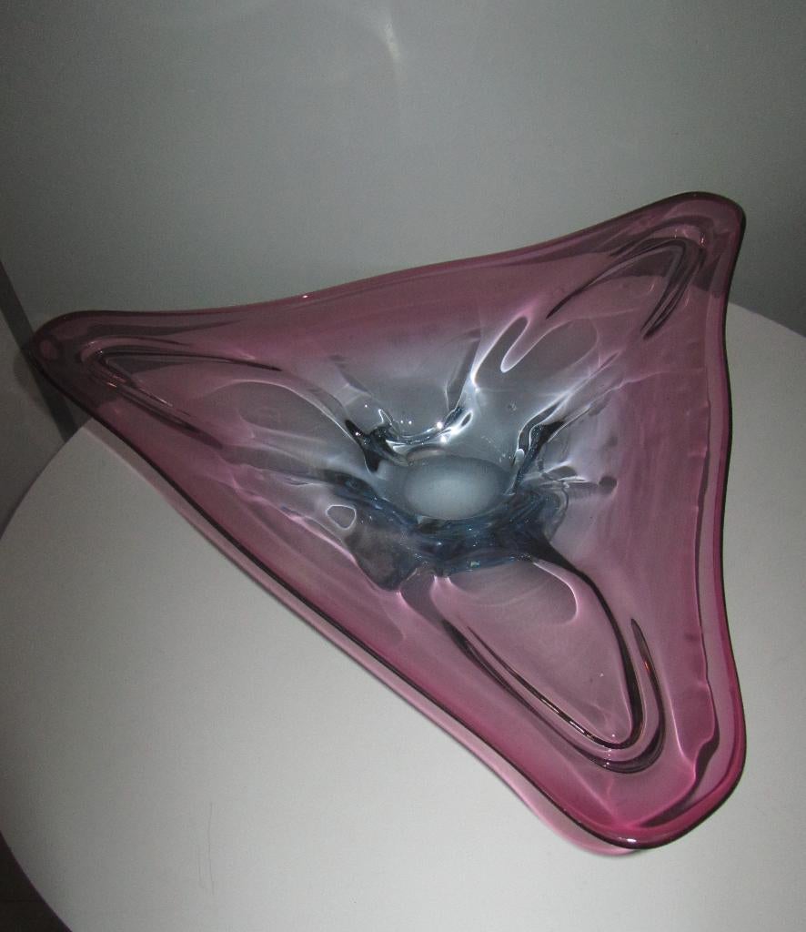 Vintage glazen schaal; Murano, Huis en Inrichting, Woonaccessoires | Schalen en Manden, Gebruikt, Schaal, Ophalen of Verzenden