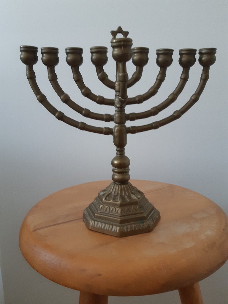 joodse kandelaar   chanoekia, Ophalen of Verzenden, Koper of Brons