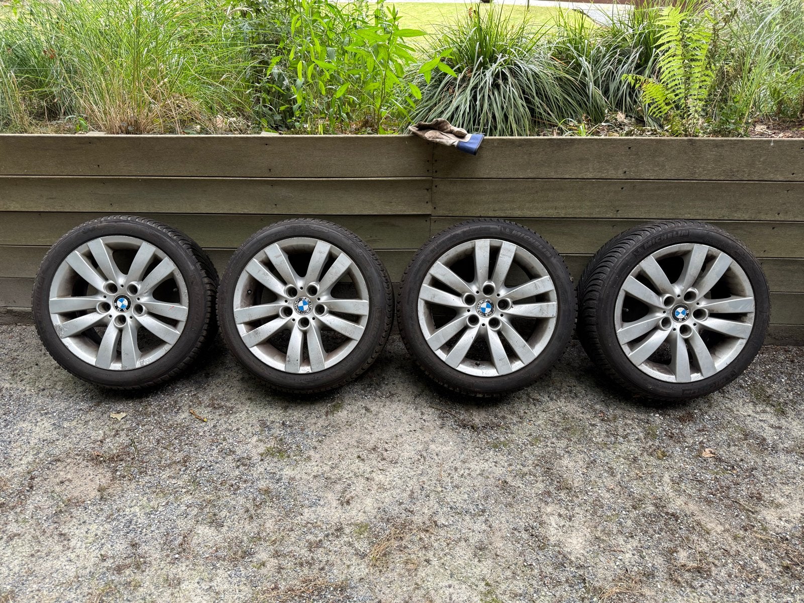 BMW velgen met Michelin Alpin 5 winterbanden 225/45R17, Ophalen, Gebruikt, Banden en Velgen, 17 inch