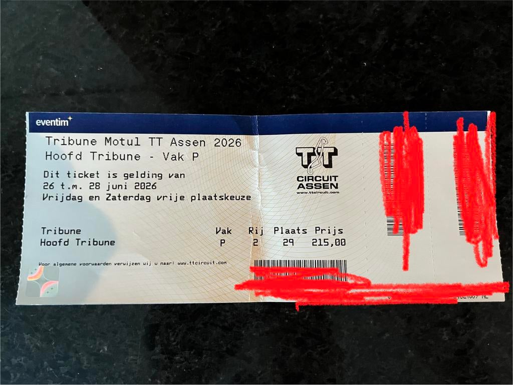 TT Assen 2026 weekendticket, Eén persoon