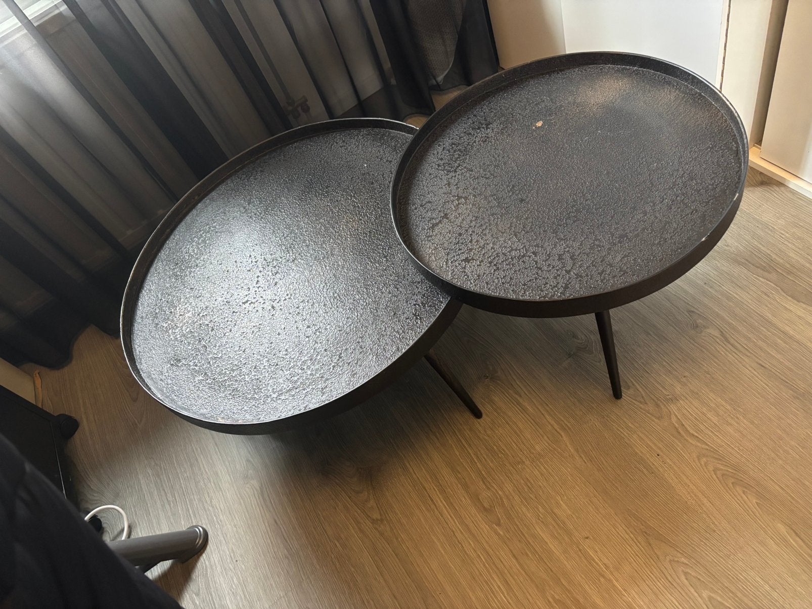 Be pure home/woood salon bijzet tafels, Ophalen, Zo goed als nieuw, Rond, 50 tot 100 cm