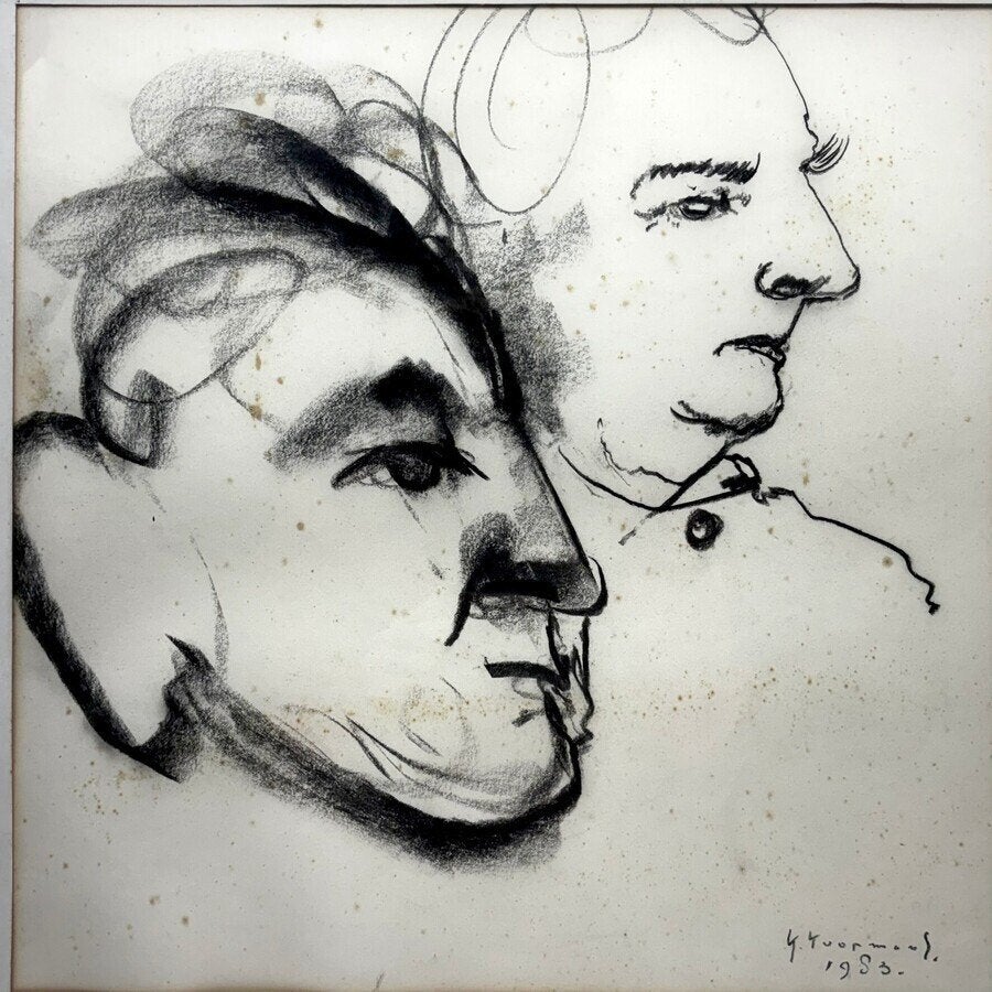 Klaas Koopmans (1920-2006) - Dubbelportret, 1983