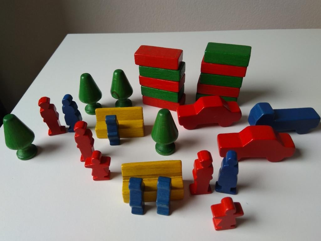 vintage houten speelfiguren Germany stad, Lorenz Spielwelt, Ophalen of Verzenden
