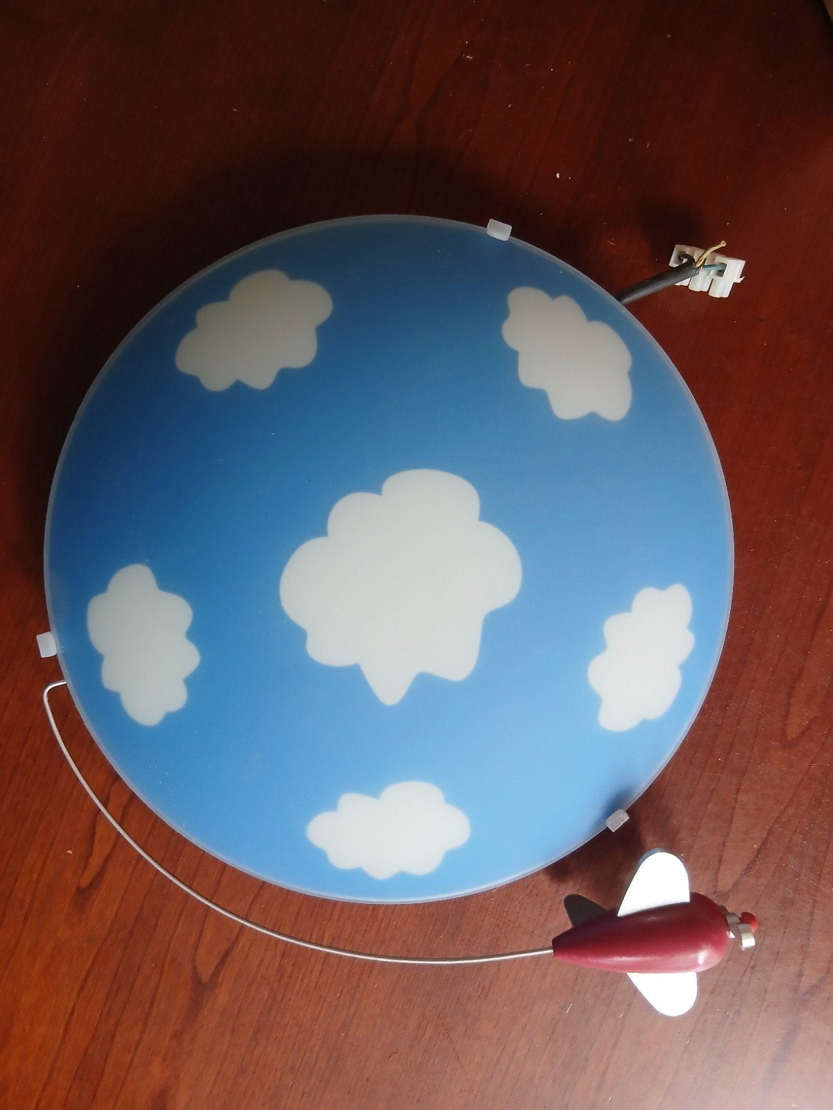 Kinderkamer Plafondlamp met Vliegtuigje en Wolken, Ophalen, Gebruikt, Lamp