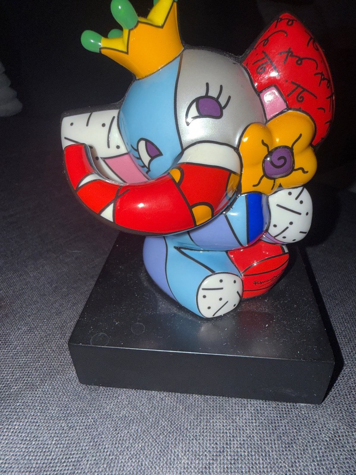 Kleurrijk olifantje beeldje van Romero Britto, Minder dan 20 cm, Kunststof, Ophalen of Verzenden, Zoogdier