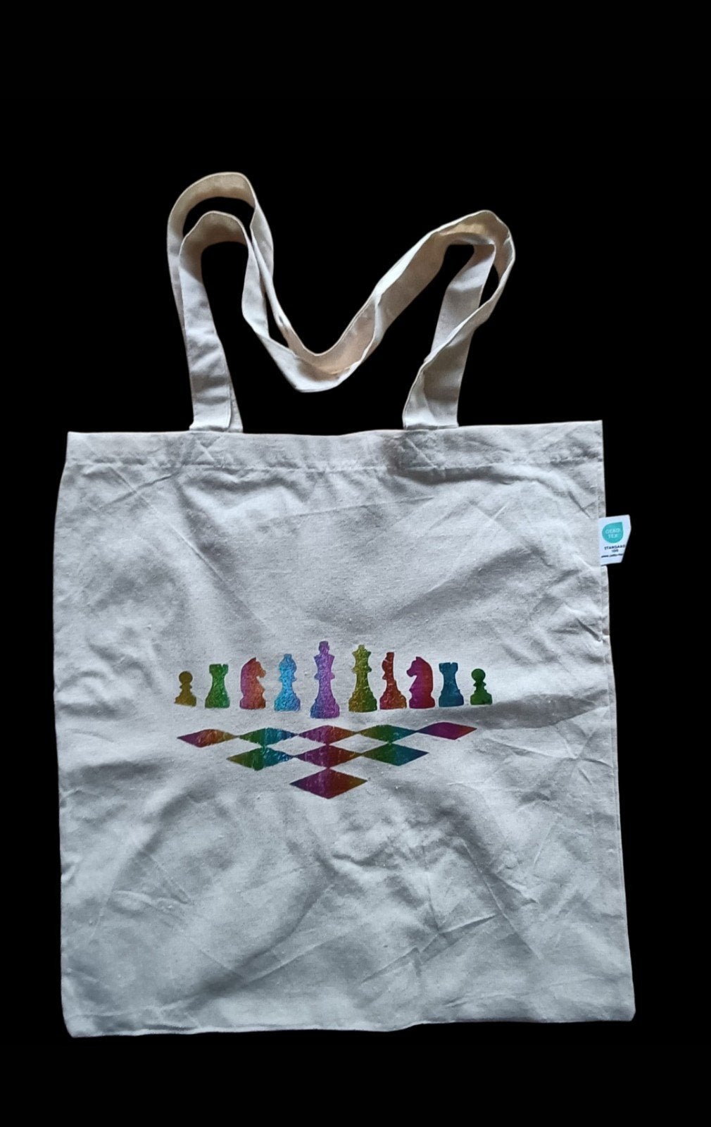 Handgemaakte Shopper met Schaakstukken Print, Ophalen of Verzenden, Nieuw, Overige kleuren, Shopper